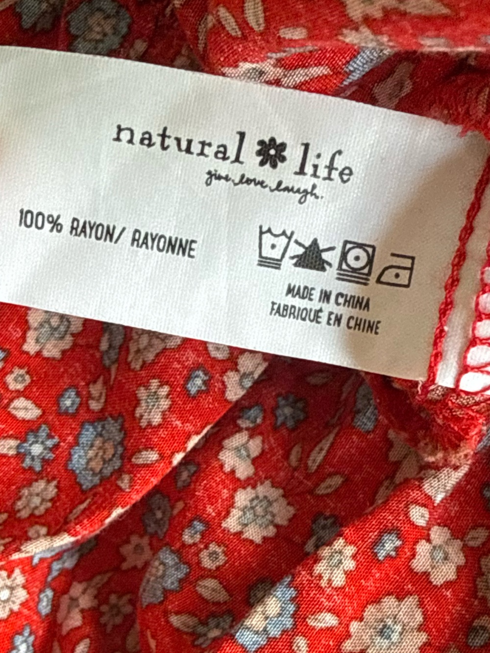 Natural Life Jamie Jumpsuit Red Ditsy Floral Wide Leg Smocked Boho Festival S - Picture 8 of 9